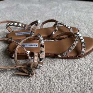Steve Madden Brown Studded Sandals